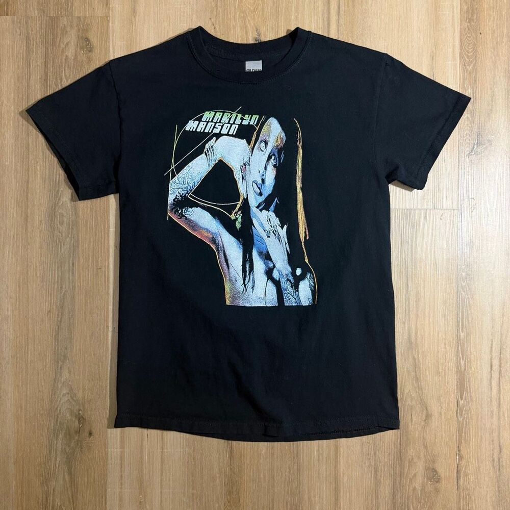 Marilyn Manson Black Shirt Sz S 90s Industrial Nu Metal Goth Alt Rock Hardcore